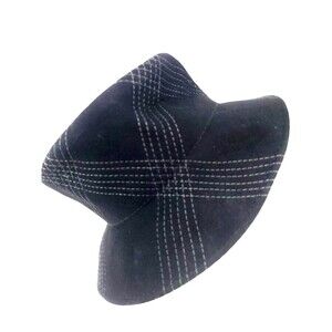 Charter Club 100% wool‎ med black bucket hat unisex silver stitch embellishment